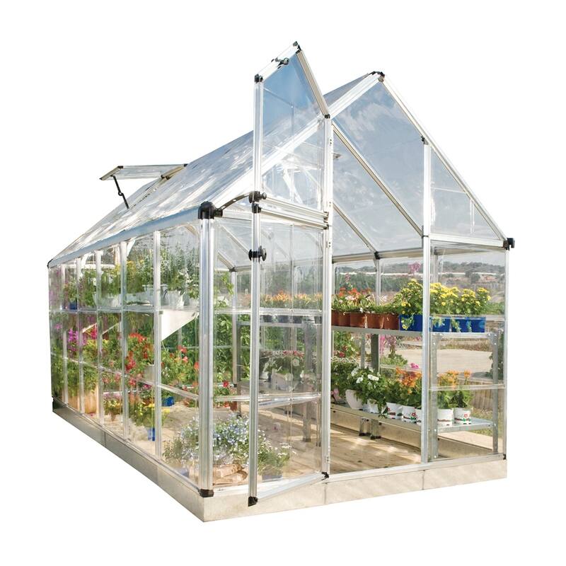 Palram - Canopia Outdoor Snap & Grow 6' x 12' Greenhouse - Silver