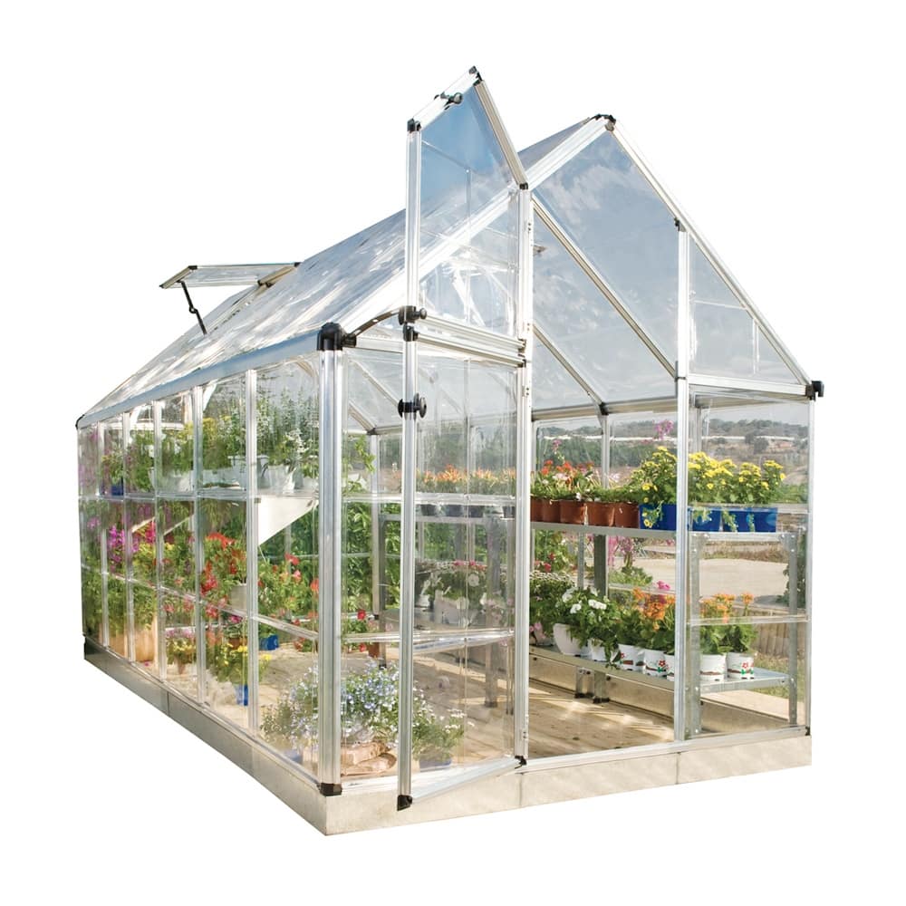 Palram - Canopia Outdoor Snap & Grow 6' x 12' Greenhouse - Silver
