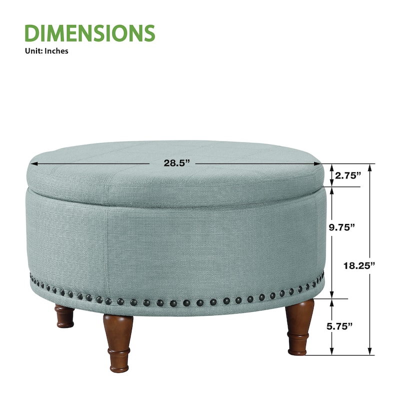 Gracewood Hollow Kuimba Storage Ottoman with Antique Nailheads