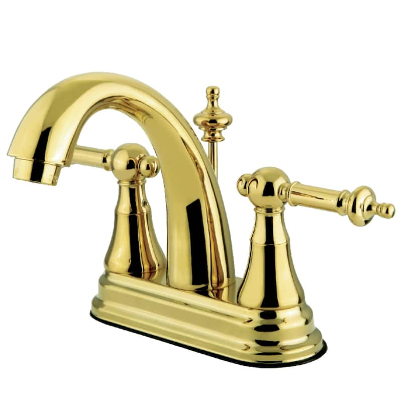 Kingston Brass Templeton Centerset Bathroom Faucet with Brass Pop-Up - Polished Brass