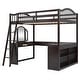 preview thumbnail 22 of 33, Full Wooden Loft Bed with U-shaped Desk,Storage Compartments and Tri-fold Mirror