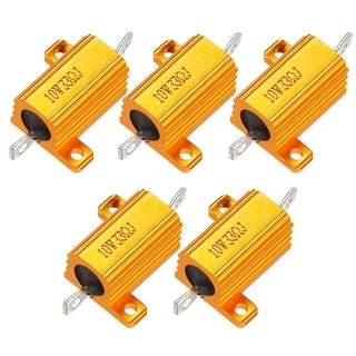 Sourcingmap 5 Resistori In Alluminio 10W 33 Ohm - Dissipazione Termica, Per LED, Convertitori E Circuiti, 10W33RJ - 4