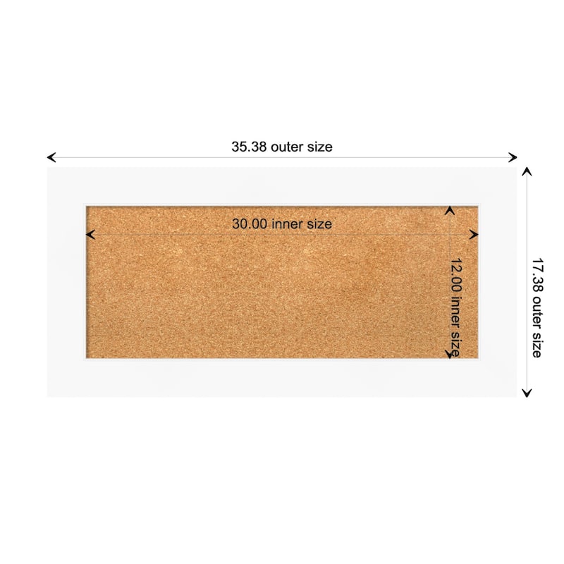 Cabinet White Framed Cork Bulletin Memo Board