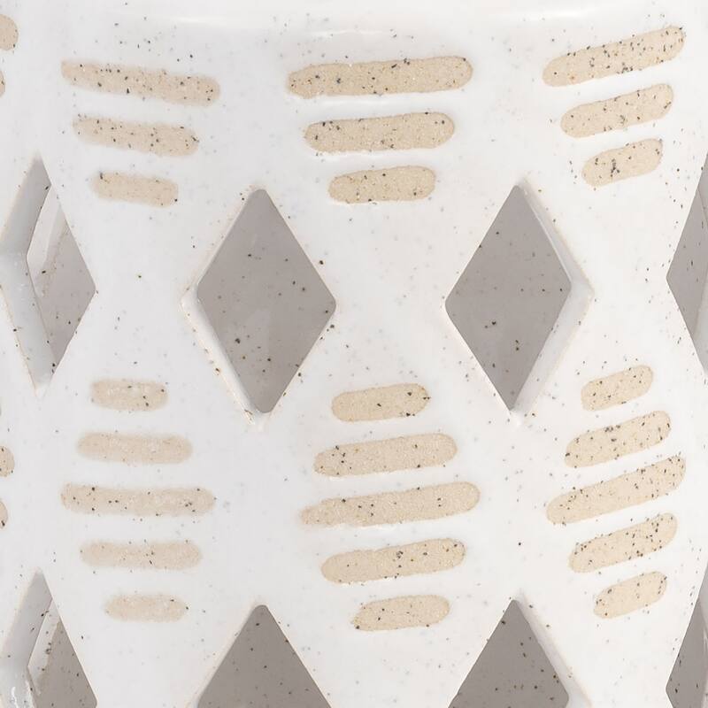 Ceramic Cut-Out Diamond Modern Lantern