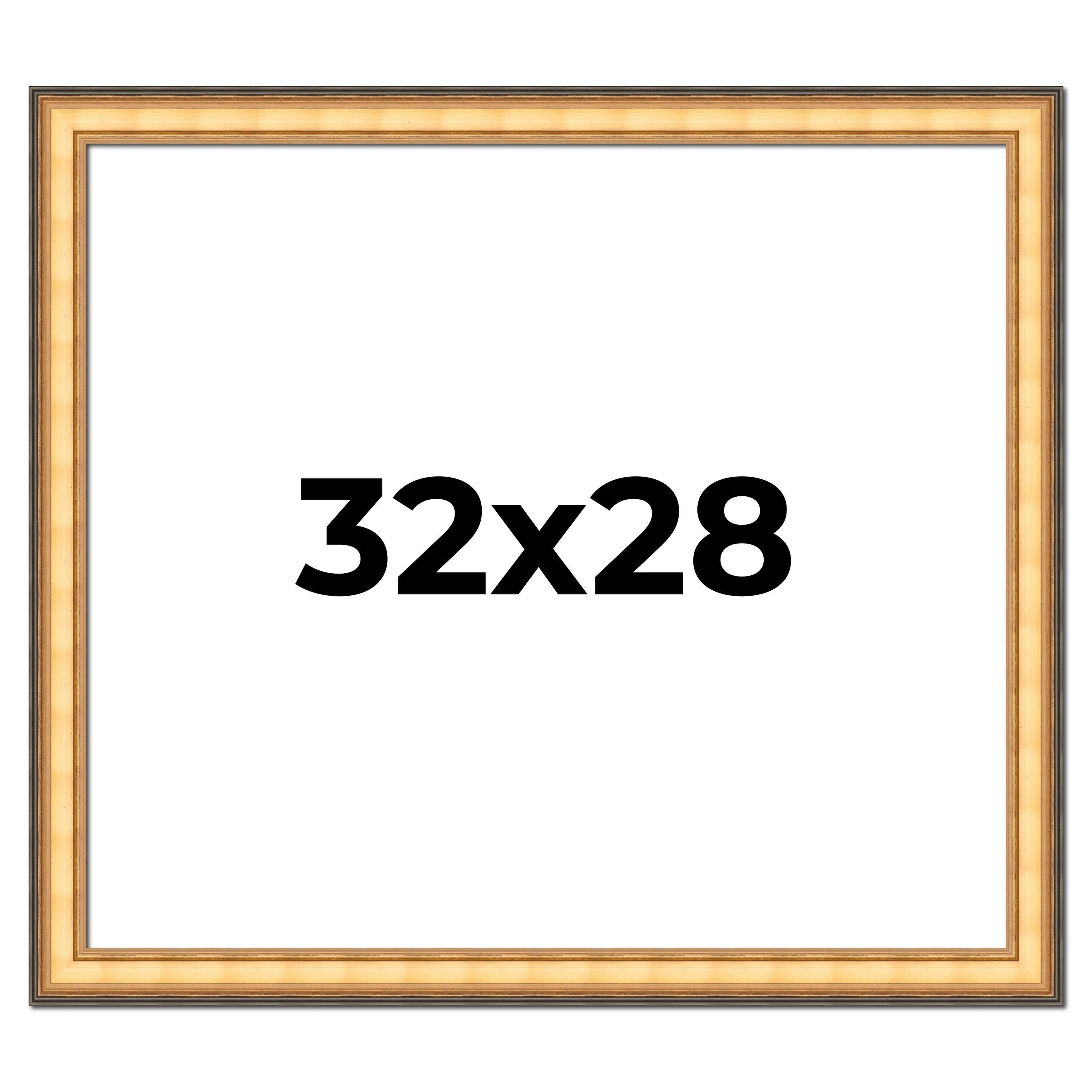 32x28 Frame Gold Plein Aire Solid Wood Picture Frame Width 2 Inches |