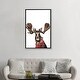 preview thumbnail 11 of 13, iCanvas "Christmas Moose" by Big Nose Work Framed