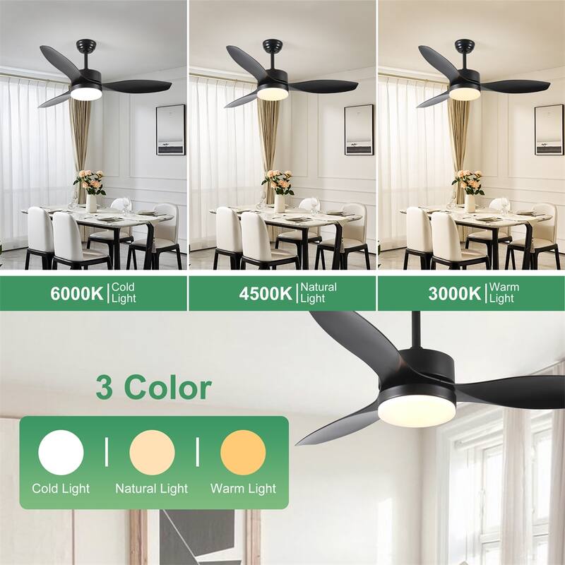52 inch Indoor/Outdoor Ceiling Fan with LED Select Light Kit
