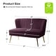 preview thumbnail 91 of 114, HULALA HOME Monica Modern Velvet Curved Tufted Back Loveseat with Metal Tapered Legs