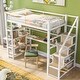 preview thumbnail 2 of 10, Twin Size Metal Loft Bed with Staircase, Built-in Desk, and 4-Tier Storage Shelves, Modern Space-Saving Design, White