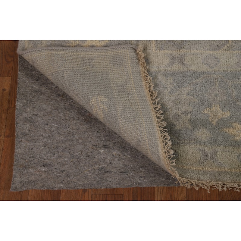 Gray Oushak Indian Area Rug Handmade Wool Carpet - 6'2" x 8'10"