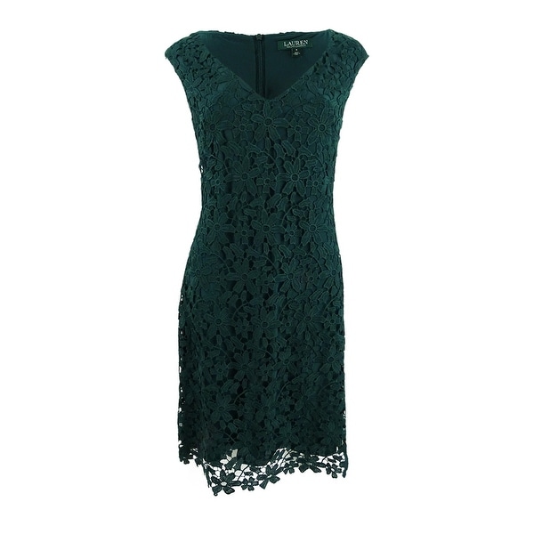 ralph lauren green lace dress