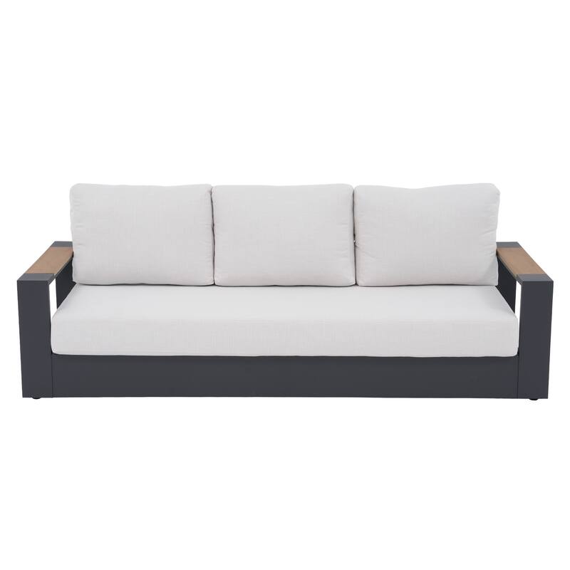 Outdoor 4 Piece Aluminum Sofa Set with Cushions