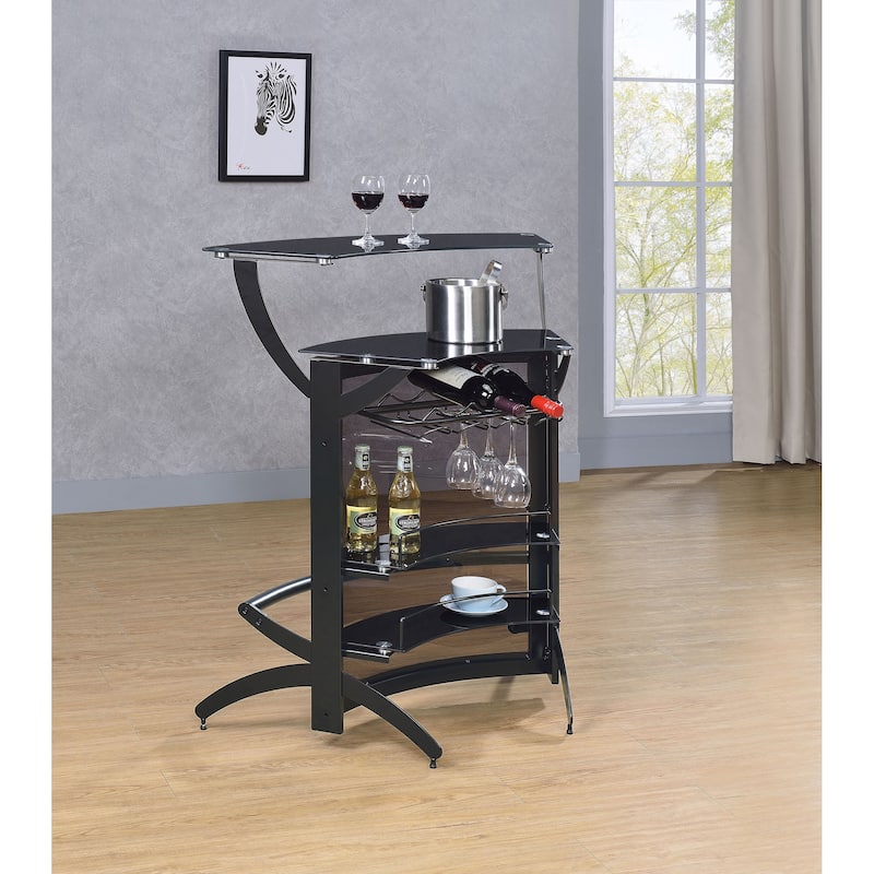 Dallas 2-shelf Curved Freestanding Home Bar Cabinet