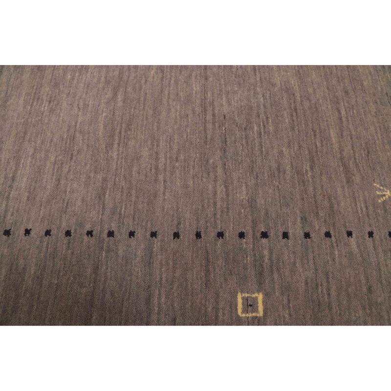 ECARPETGALLERY Hand Loomed Indo Gabbeh Grey Wool Rug - 5'0 x 7'11
