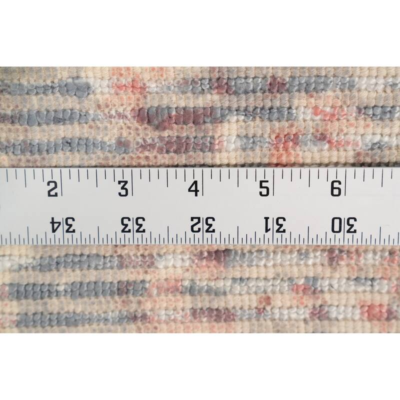 Hand Knotted Oriental Viscose Silk Carpet Modern Abstract Oranges & Rust Abstract Area Rug - 4' 0'' X 2' 0''