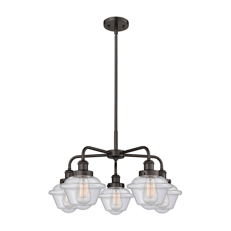 Innovations Lighting Oxford - 5 Light 25" Stem Hung Chandelier - Oil Rubbed Bronze/Seedy