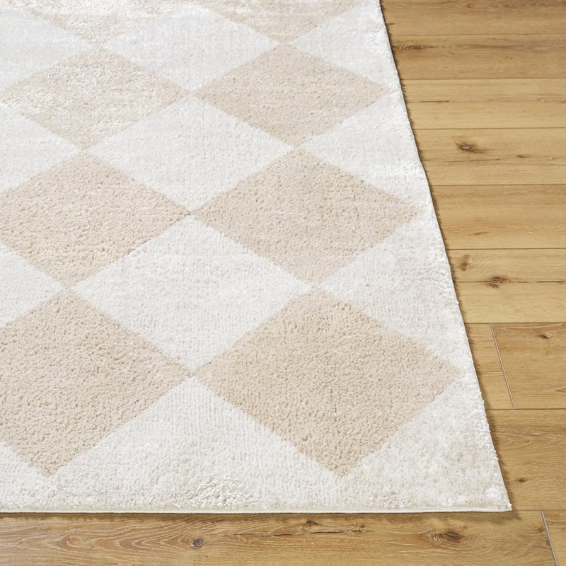 Livabliss Scandinavian Fossay Shag Diamond Washable Area Rug