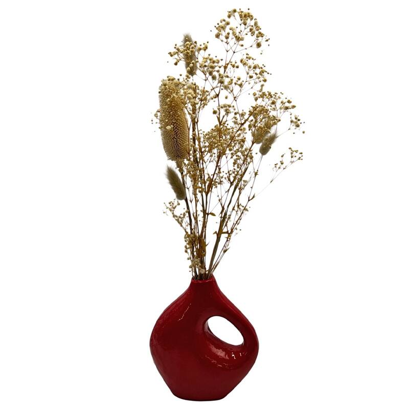 7.5 Inch Tall Decorative Handmade Aluminum Jug Flower Vase