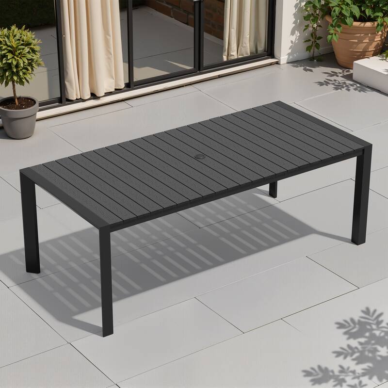 VredHom Premium Outdoor Patio Aluminum Dining Table with Umbrella Hole