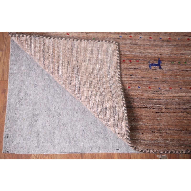 Brown Tribal Gabbeh Oriental Area Rug Hand-knotted Wool Carpet - 8'3" x 10'0"