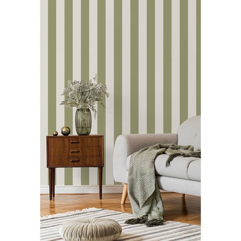 Fine Decor Tavish Sage Stripe Wallpaper
