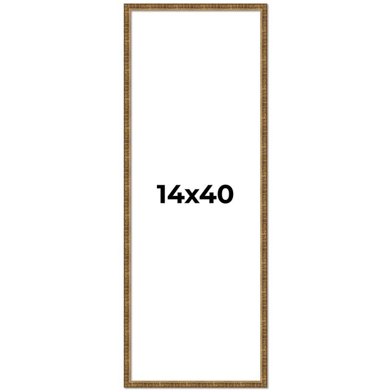 14x40 Frame Gold Solid Wood Picture Frame - Complete Modern Photo