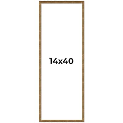 14x40 Frame Gold Solid Wood Picture Frame - Complete Modern Photo