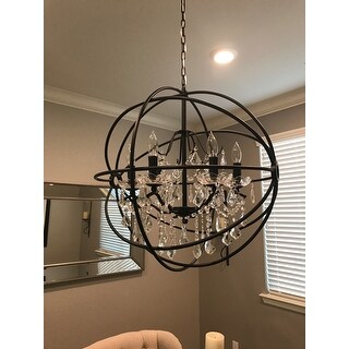 Shop Black Wrought Iron Orb Chandelier - Free Shipping ...