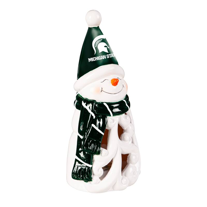 Michigan State University Snowman LED Garden Statuary, 8"