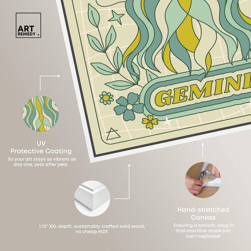 Gemini Stars Card Canvas by Art Remedy