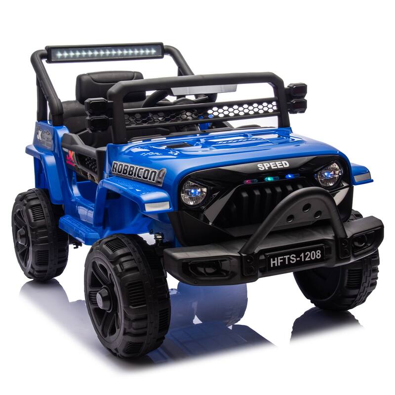 Kids' 12V Ride-On Truck with Early Education, LED Lights, and Music, Perfect Holiday Gift
