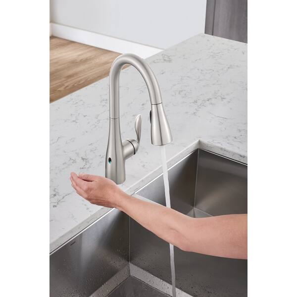Shop Moen 7594ew Arbor Pull Down High Arc Kitchen Faucet With