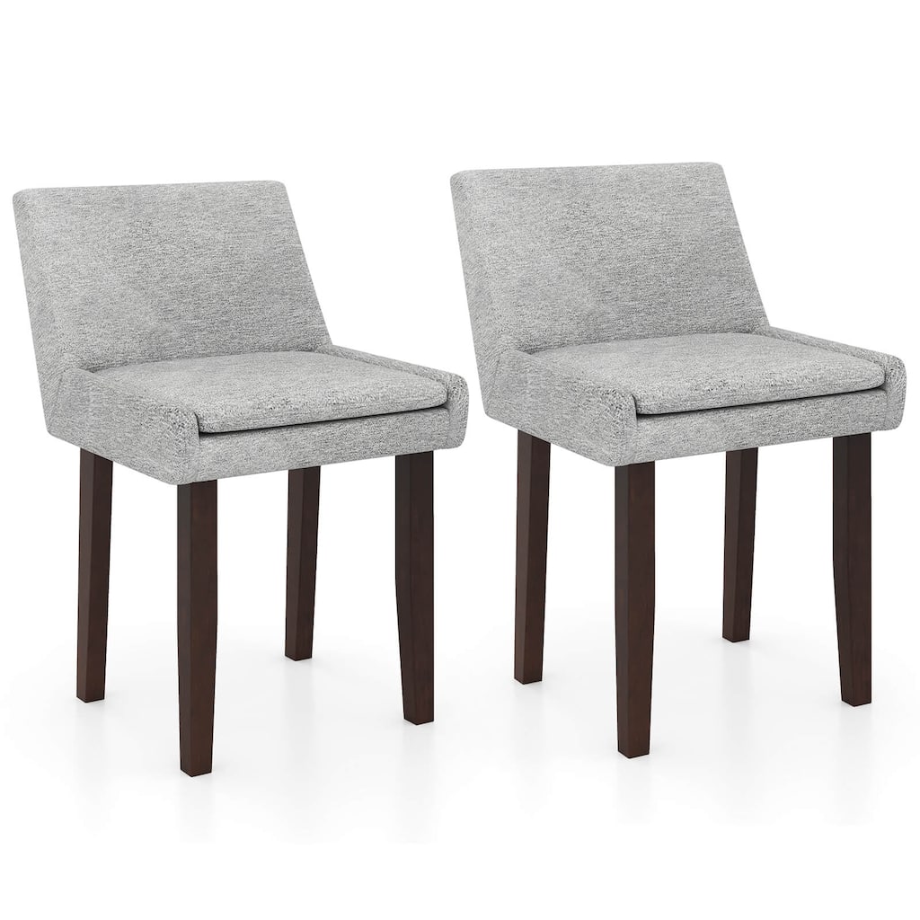 Gymax Modern Dining Chair Set of 2 w/ Mid Back & Cushioned Seat Solid