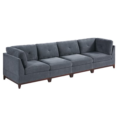 4 Piece Chenille Fabric Modular Sofa