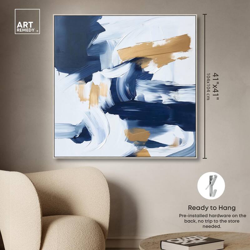 Azure and Gold Canvas by Art Remedy