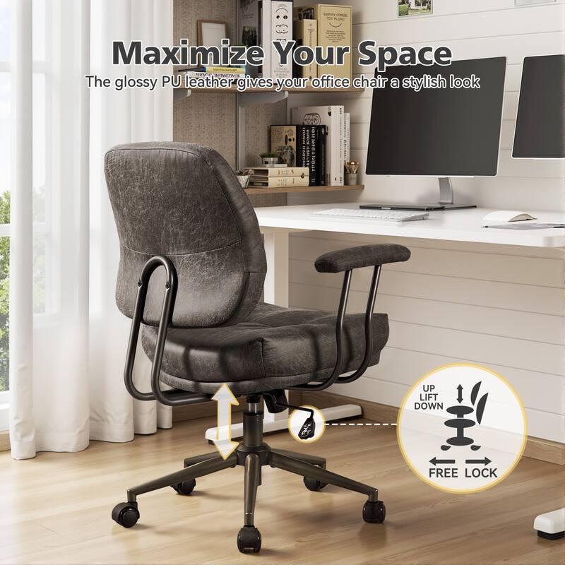 HOOOWOOO Modern Office Chair Adjustable Swivel Task Chair