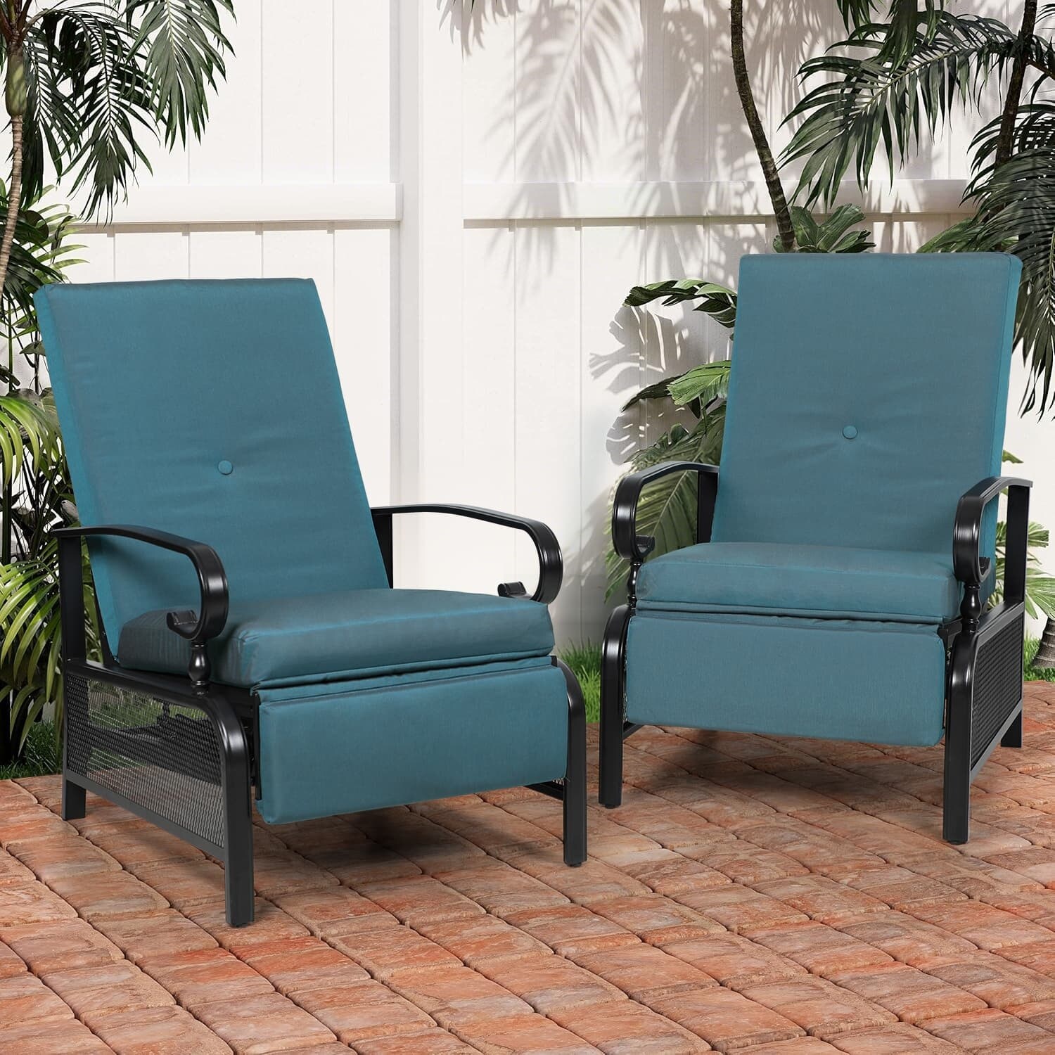 outdoor metal recliner chair