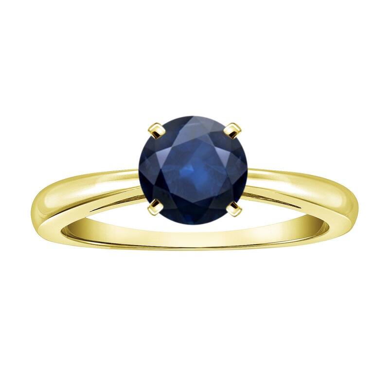 Auriya 14k Gold Sapphire Solitaire Engagement Ring 1 1/2ct TGW - 4 - Yellow - Yellow
