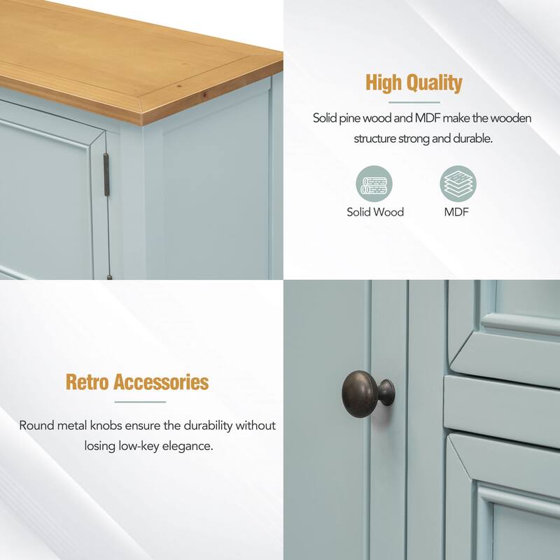 Cambridge Series Ample Storage Vintage Console Table with Four Small Drawers and Bottom Shelf