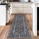 preview thumbnail 39 of 38, Washable Area Rug for Entryway Moss Soft Indoor Door Mat Distressed Floral Low-Pile Kitchen Rugs 2*6ft - Brown