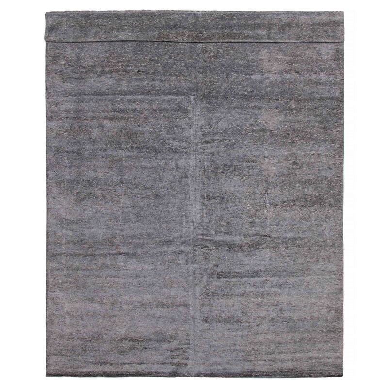 ECARPETGALLERY Hand-knotted Loreto Grey Silk Rug - 11'6 x 14'6 - Dark Grey - 11'6 x 14'6