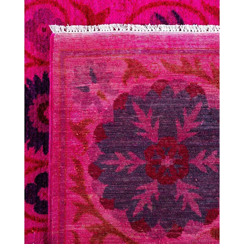 Overdyed, One-of-a-Kind Hand-Knotted Area Rug - Pink - 9' 2" x 12' 7"