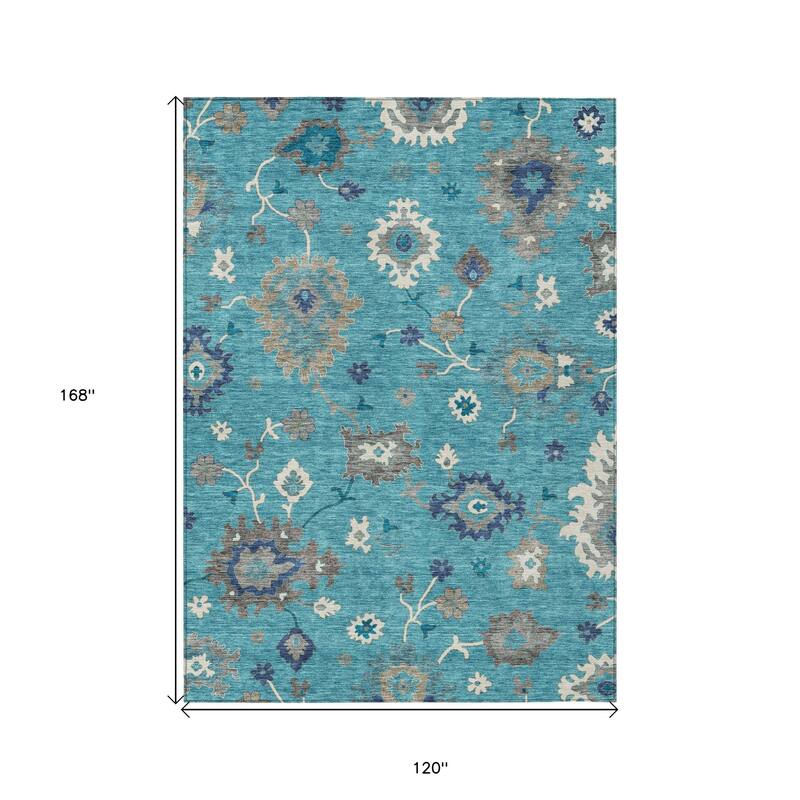 HomeRoots Floral Traditional Rectangle Outdoor Rug