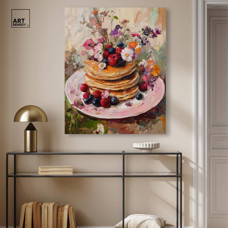 Raspberry Pancakes II Canvas by Art Remedy, Gallery Wrapped