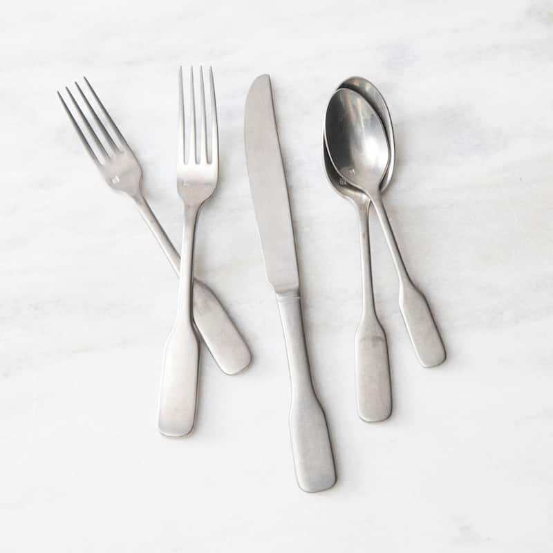 Fortessa Ashton 18/10 Stainless Steel, 5PC Flatware Set (Service for 1), Silver