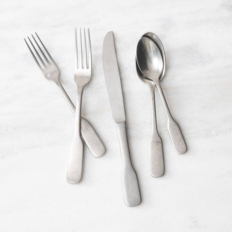 Fortessa Ashton 18/10 Stainless Steel, 5PC Flatware Set (Service for 1), Silver