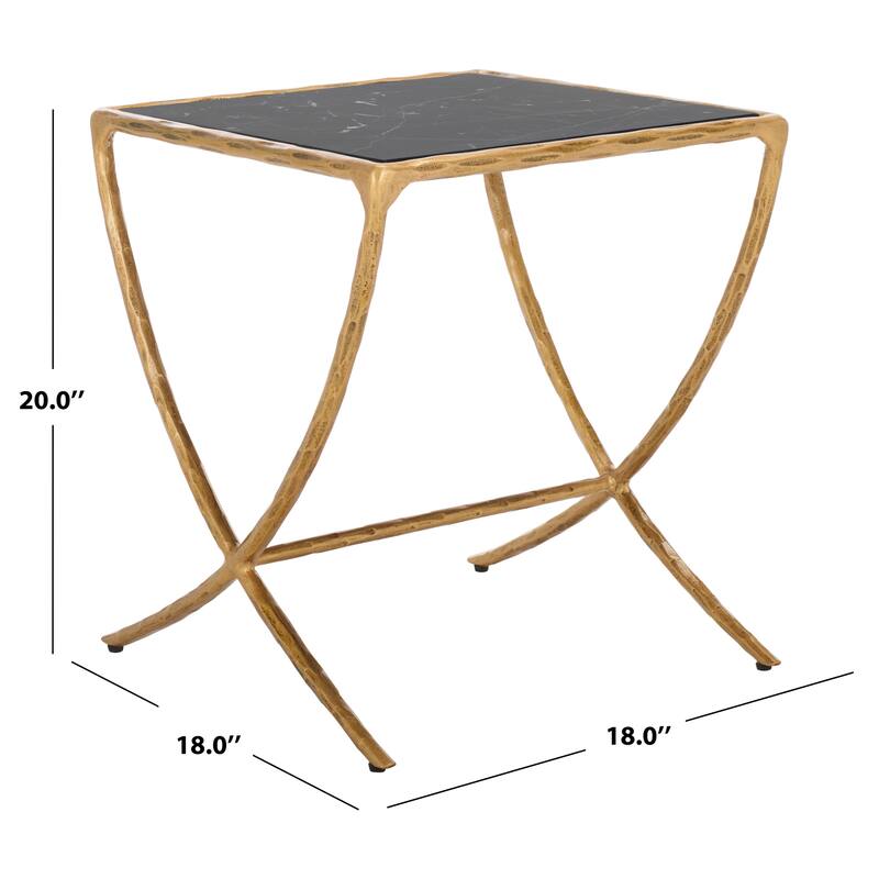 SAFAVIEH Couture Bessy Square Metal Accent Table - 18 In. W x 18 In. D x 20 In. H - 18"W x 18"D x 20"H