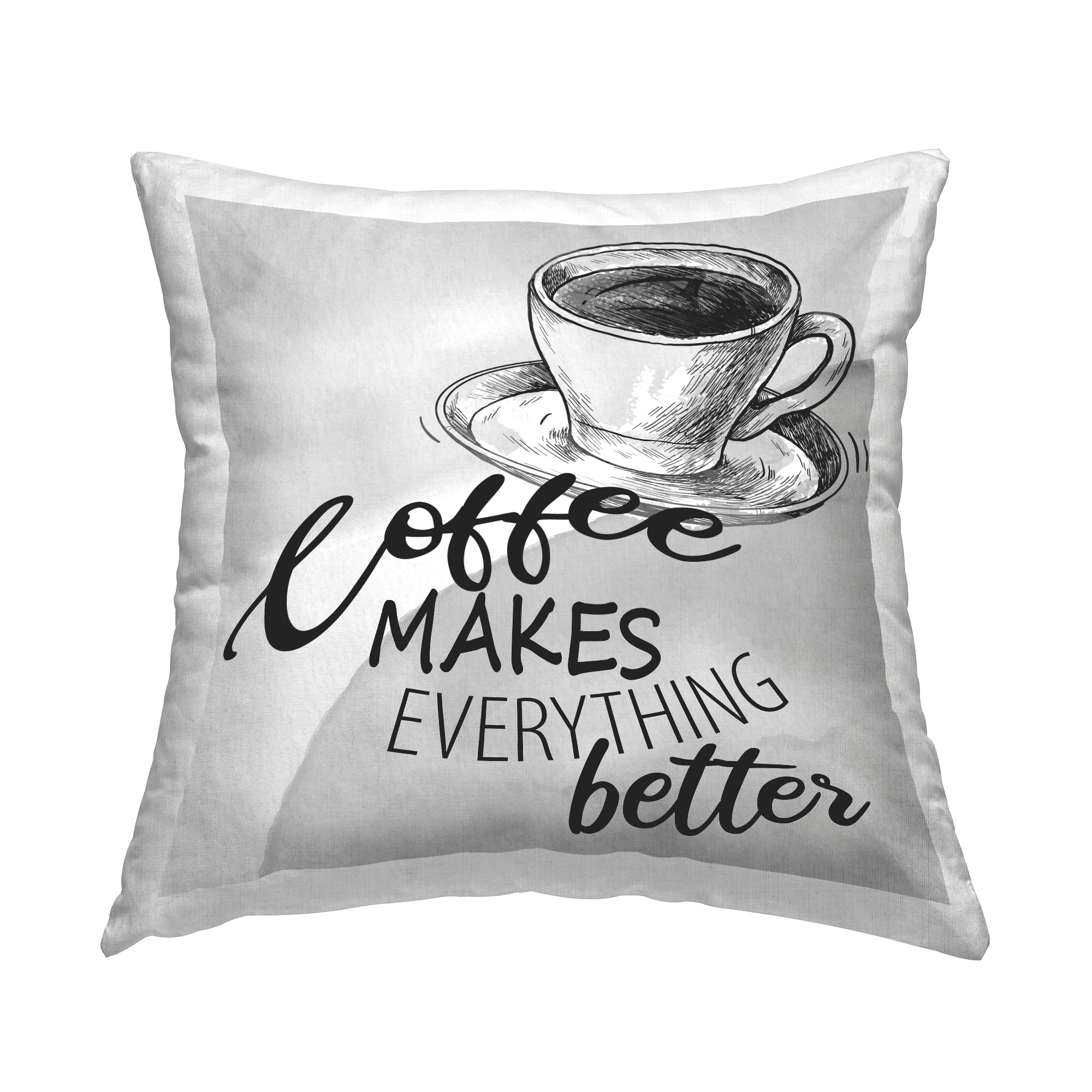 Stupell Funny Vintage Coffee Phrase Printed Throw Pillow by Kim Allen