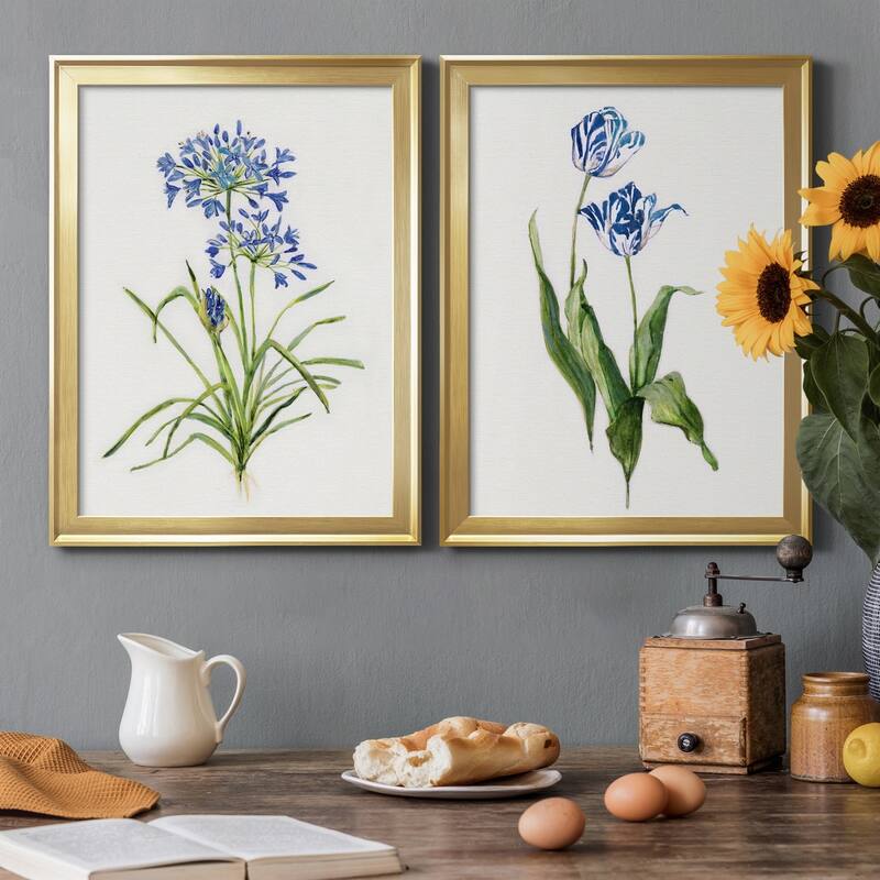 Blue Lively Botanical I Premium Framed Print - Ready to Hang - Multi-Color