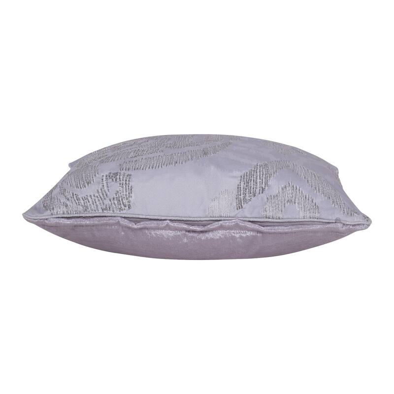 Handwoven Ikat Square Polyester Throw Pillow Cover - 20" - Gray and Silver